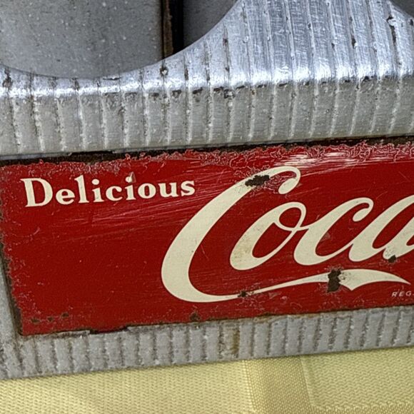 Vtg Aluminum Coca-Cola Metal 6-Pack Bottle Carrier - 1950’s - Picture 12 of 16